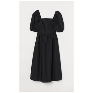 H&M Puff Sleeve Cotton Midi Dress